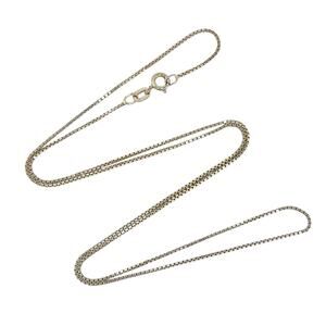 Estate Italy Sterling Silver 925 0.9mm Box Link Chain Necklace 21.5"